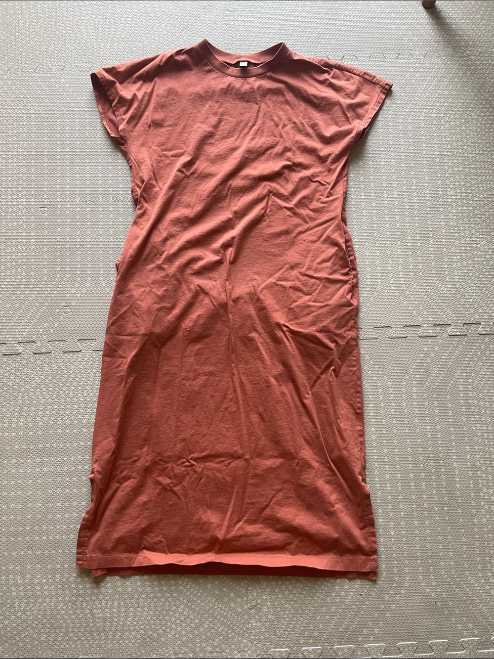 Uniqlo Everyday Relaxed Rust Midi T-Shirt Dress Size S